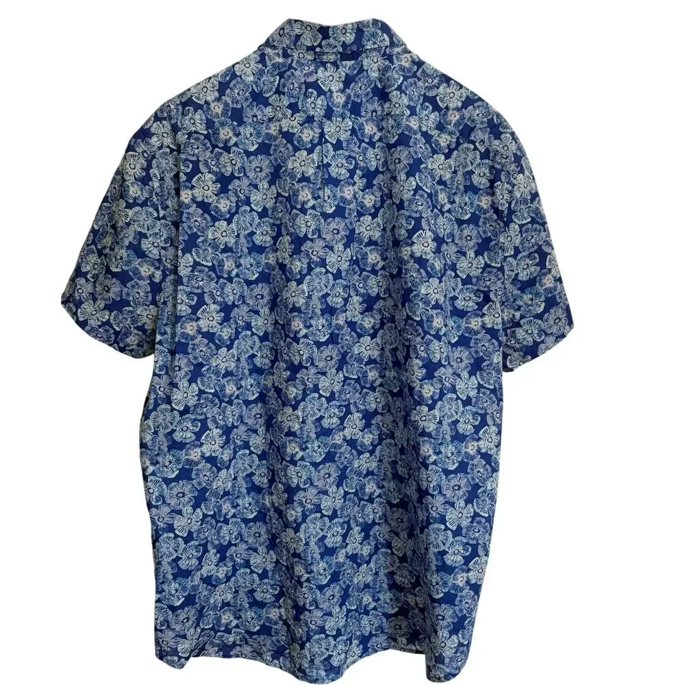 J. Crew 100% Cotton Hawaiian Button Down Shirt Men’s Size XL Slim Vacation